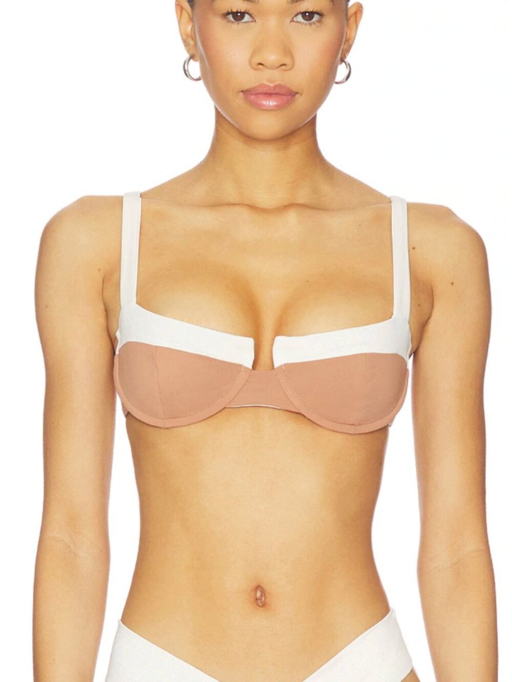 NWT KYA Jolene Reversible Bikini Top in Sandstone & Vanilla size XS